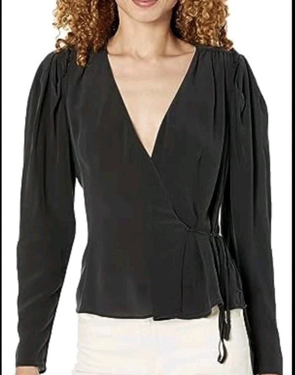 NWT Joie Surplice Peplum Silk Blouse Size M #665